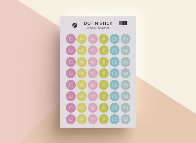 Chill'n holidays naklejki dot'n'stick mockup