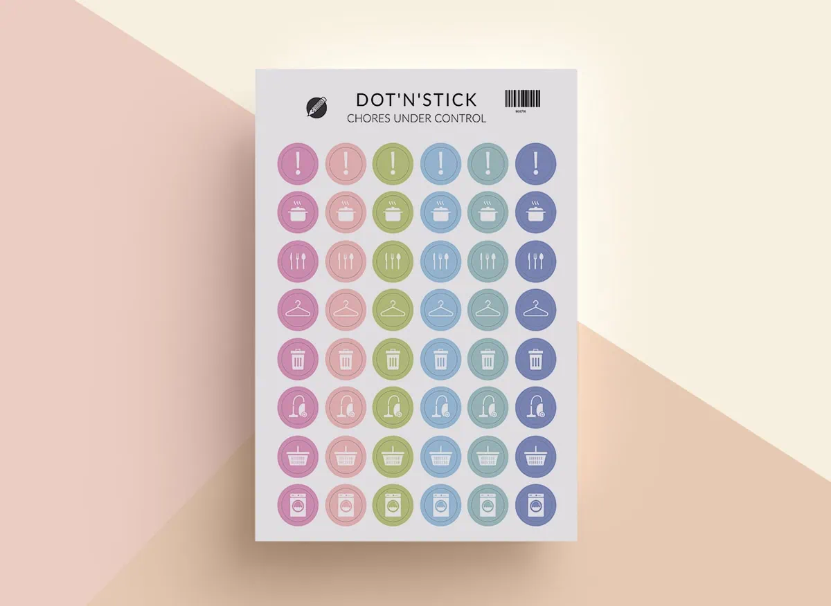 Chores under control naklejki dot'n'stick mockup