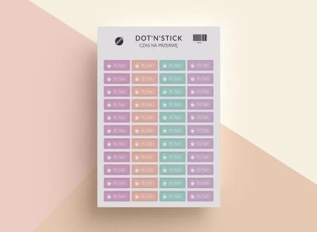 Czas na przerwę naklejki dot'n'stick mockup