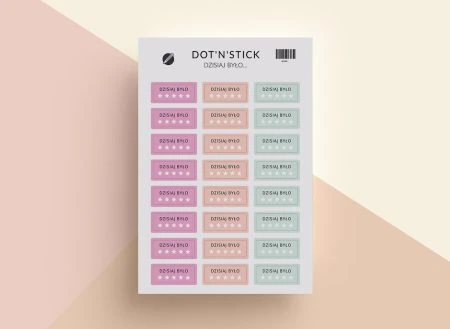 Dzisiaj było naklejki dot'n'stick mockup
