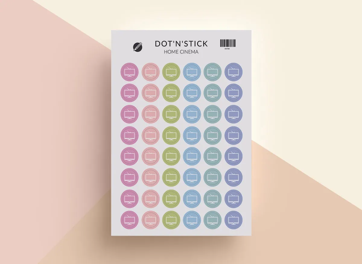 Home cinema naklejki dot'n'stick mockup