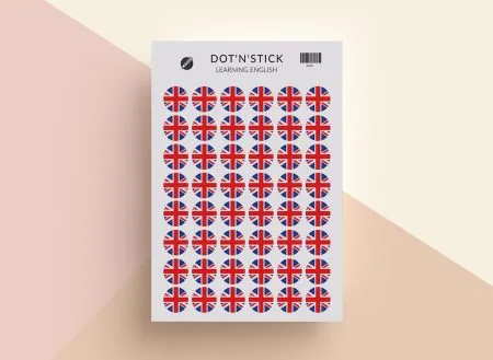 Learning English naklejki dot'n'stick mockup