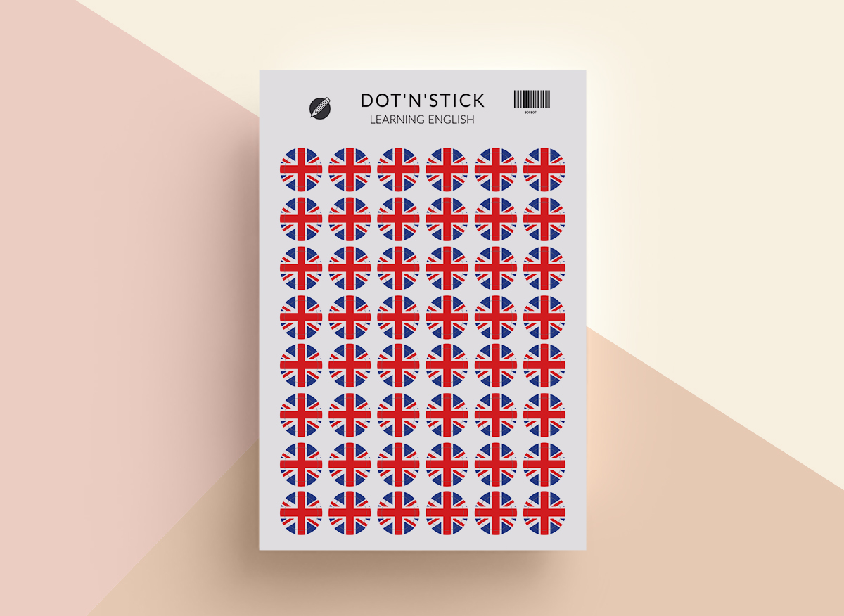 Learning English naklejki dot'n'stick mockup