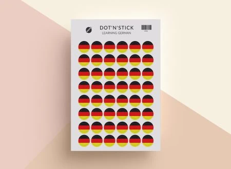 Learning German naklejki dot'n'stick mockup