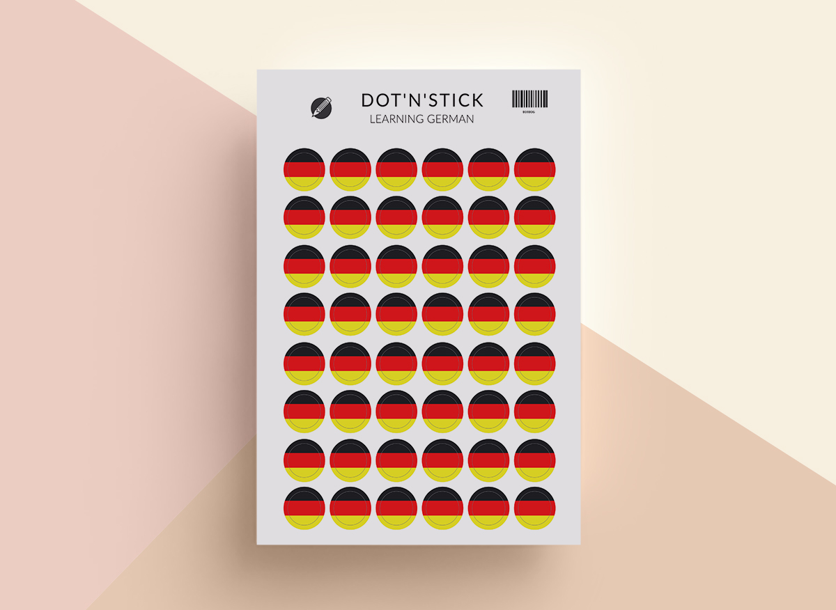 Learning German naklejki dot'n'stick mockup