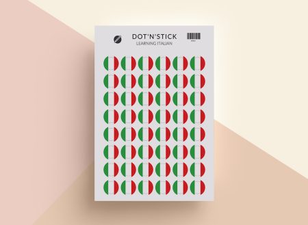 Learning Italian naklejki dot'n'stick mockup
