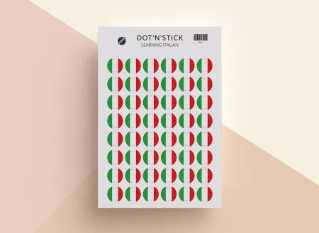 Learning Italian naklejki dot'n'stick mockup