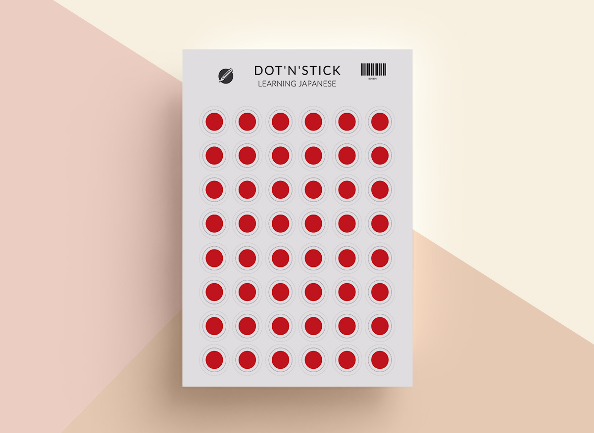 Learning Japanese naklejki dot'n'stick mockup