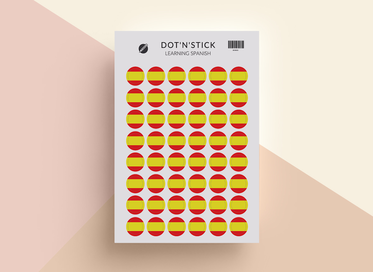 Learning Spanish naklejki dot'n'stick mockup