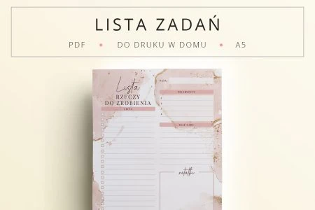 Planer Lista zadań “Glamour” do druku | To do list do druku | Format A4