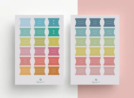 Naklejki zakładki do planera Miesiące i kategorie