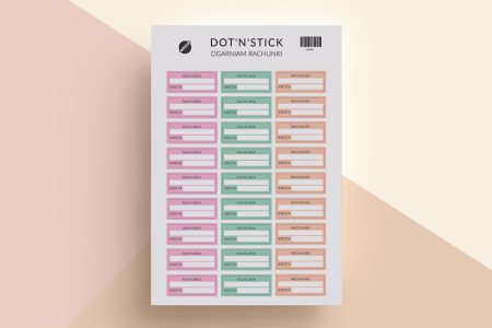 Ogarniam rachunki naklejki dot'n'stick mockup