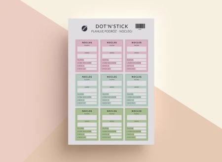 Planuję podróż - noclegi naklejki dot'n'stick mockup