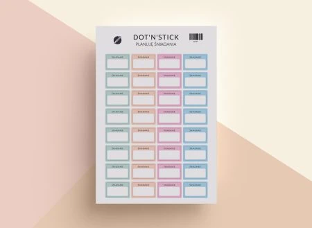 Planuję śniadania naklejki dot'n'stick mockup