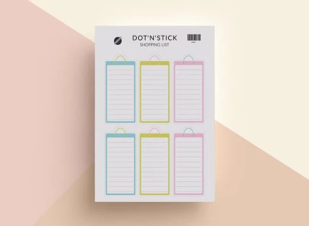 Shopping list naklejki dot'n'stick mockup
