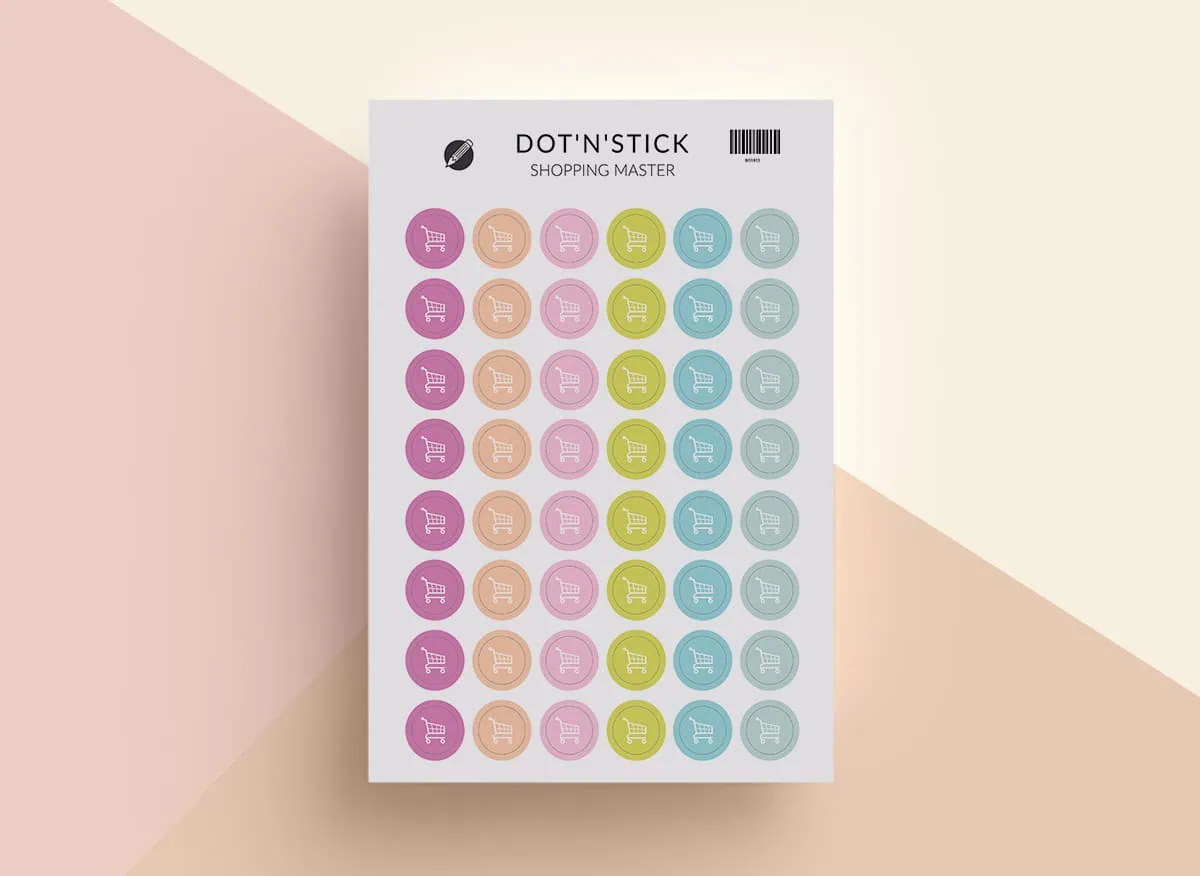 Shopping master naklejki dot'n'stick mockup