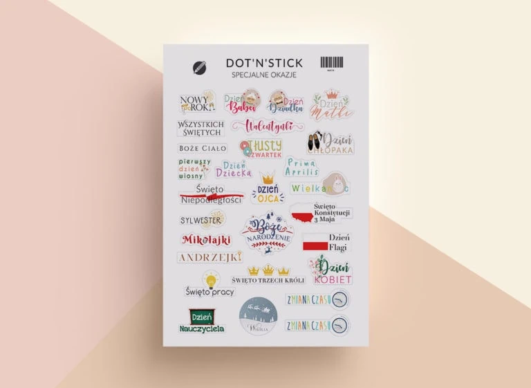 Specjalne okazje naklejki dot'n'stick mockup
