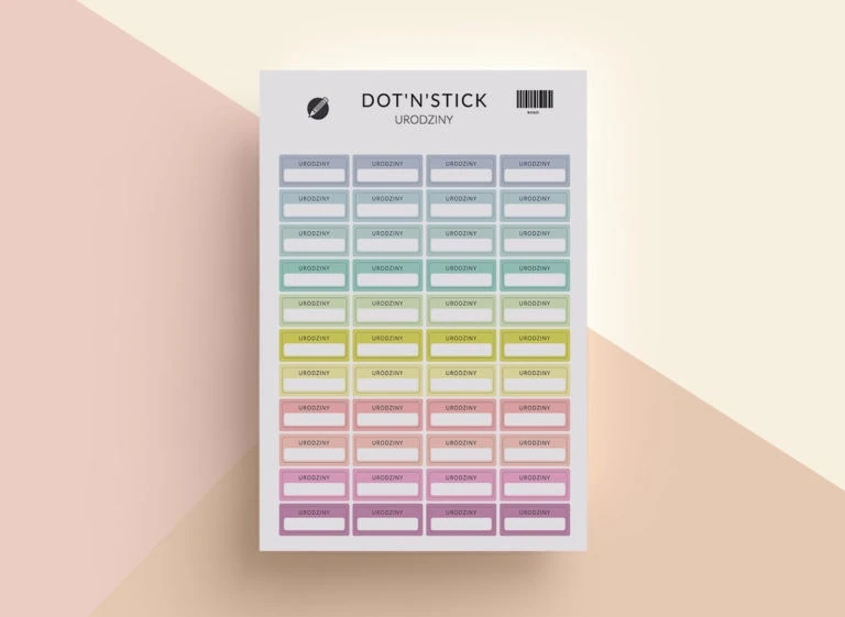 Urodziny naklejki dot'n'stick mockup