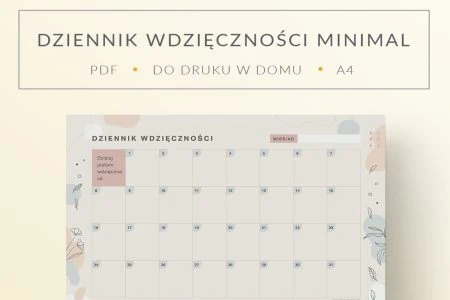 dziennik wdzieczności minimal mockup ramka