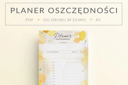planer oszczędności mockup do druku lemonade