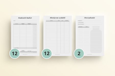 planer studenta budżet studencki mockup numerki
