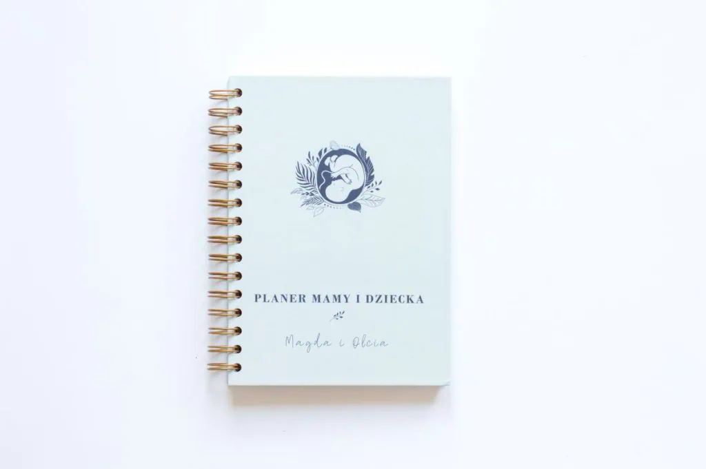 planer mamy i dziecka niebieski okładka