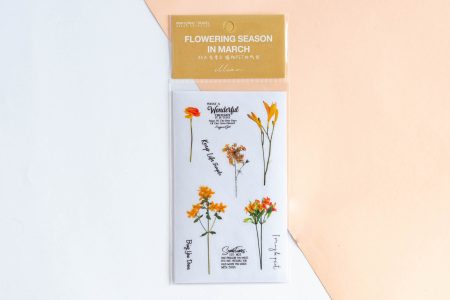 Zestaw 3 arkuszy naklejek w kwiaty - opakowanie