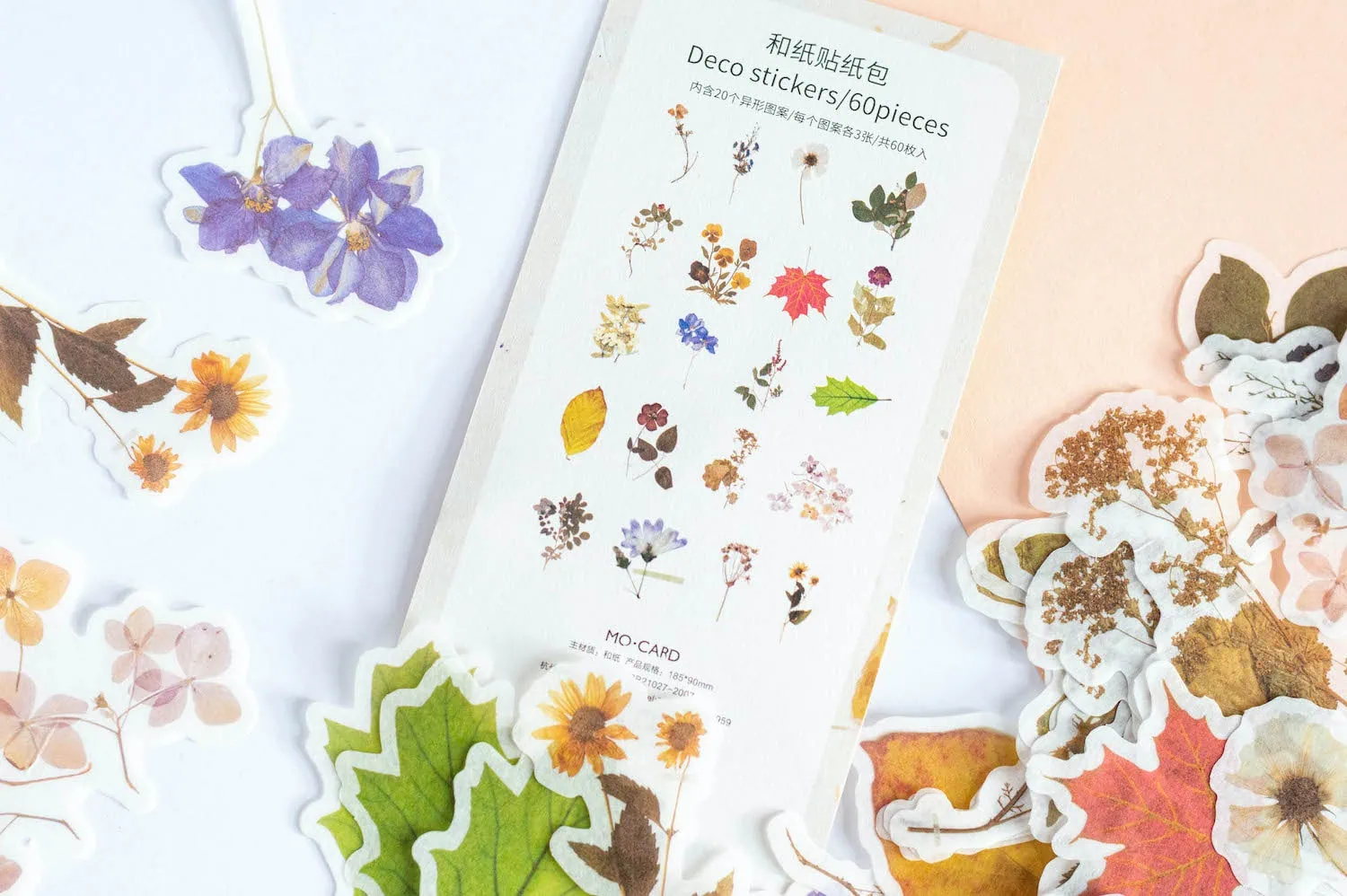 Zestaw kwiatowych naklejek ozdobnych do planera - wzory