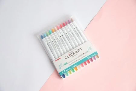 Zestaw pisaków Zebra ClickArt | Niewysychające | Pastelowe kolory