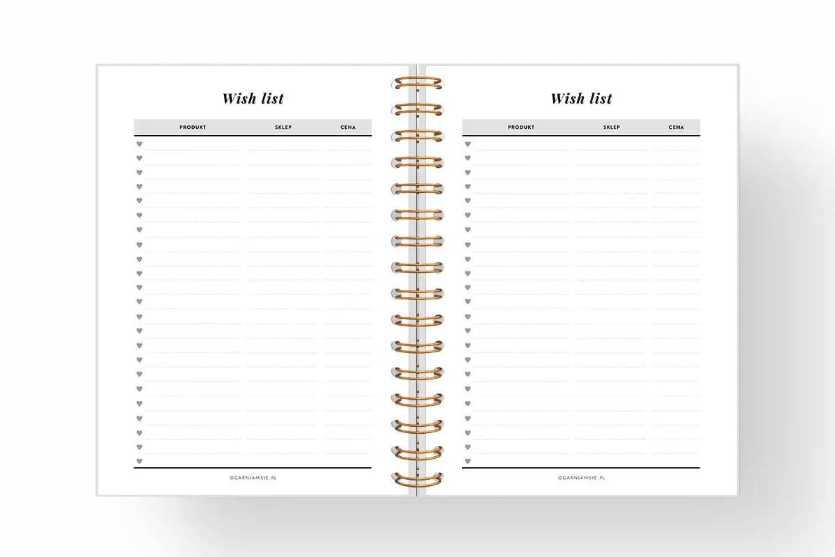 Dodatek do planera - whis lista