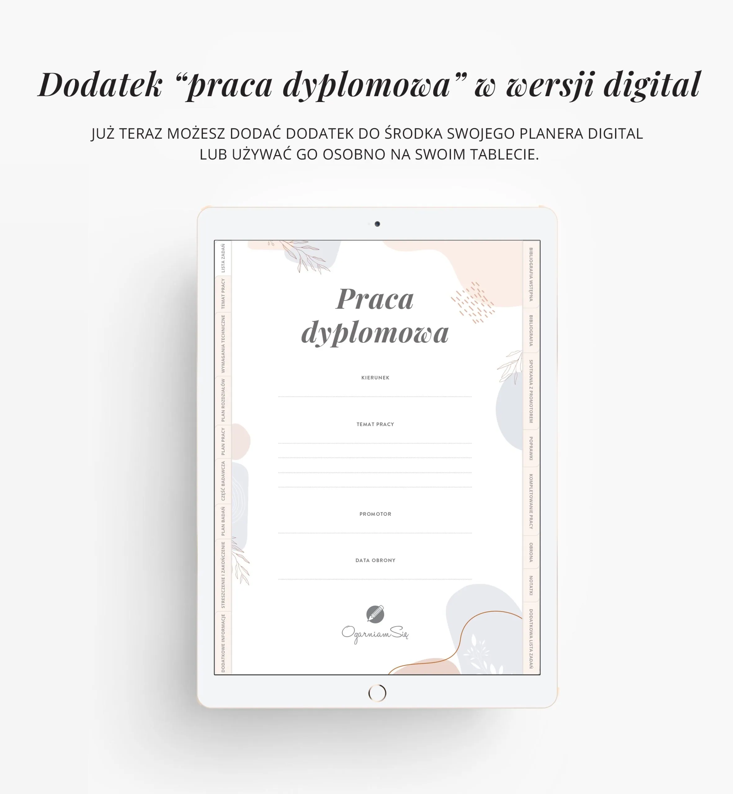 Planer pracy dyplomowej na iPada - obrazek 2