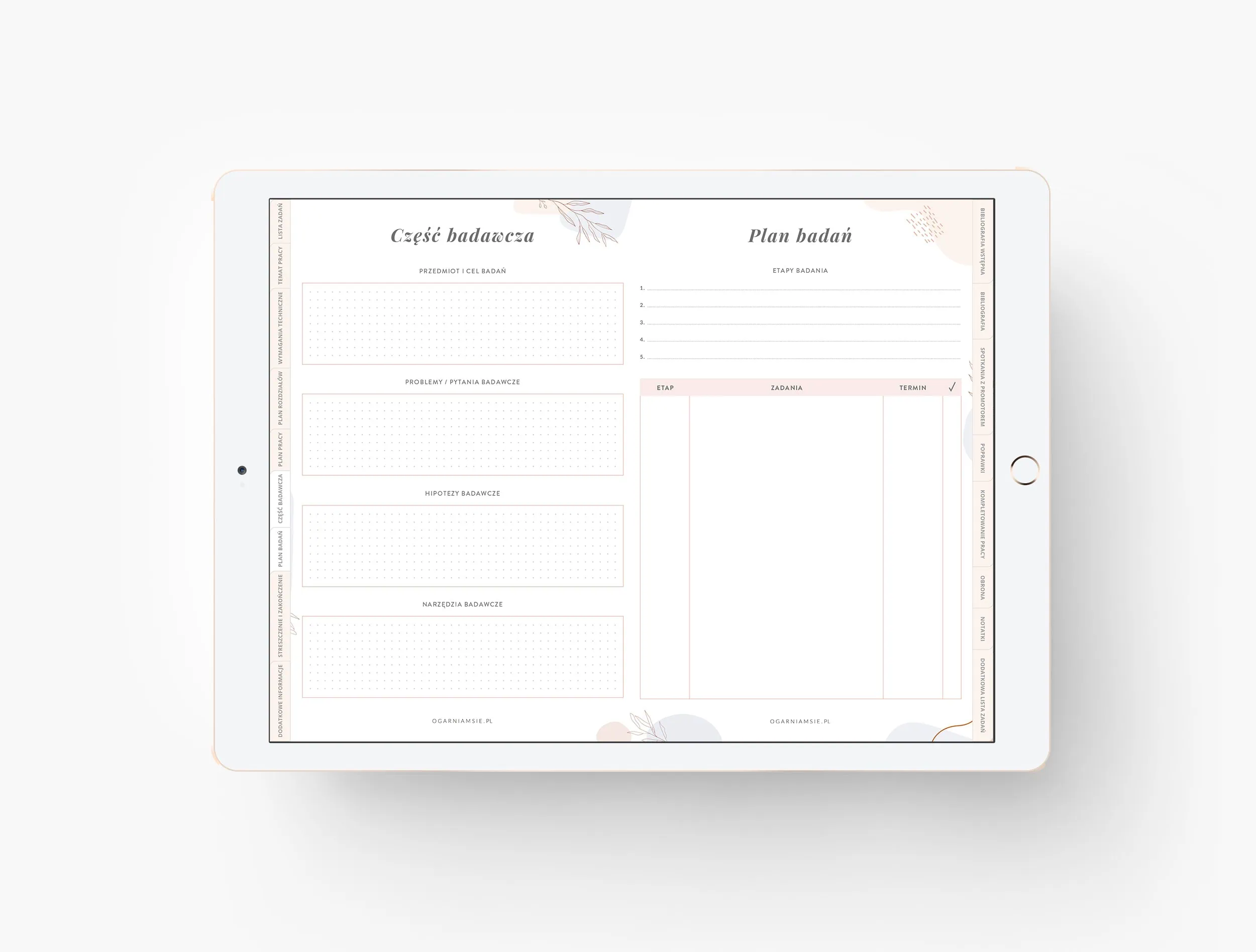 Planer pracy dyplomowej na iPada - obrazek 5