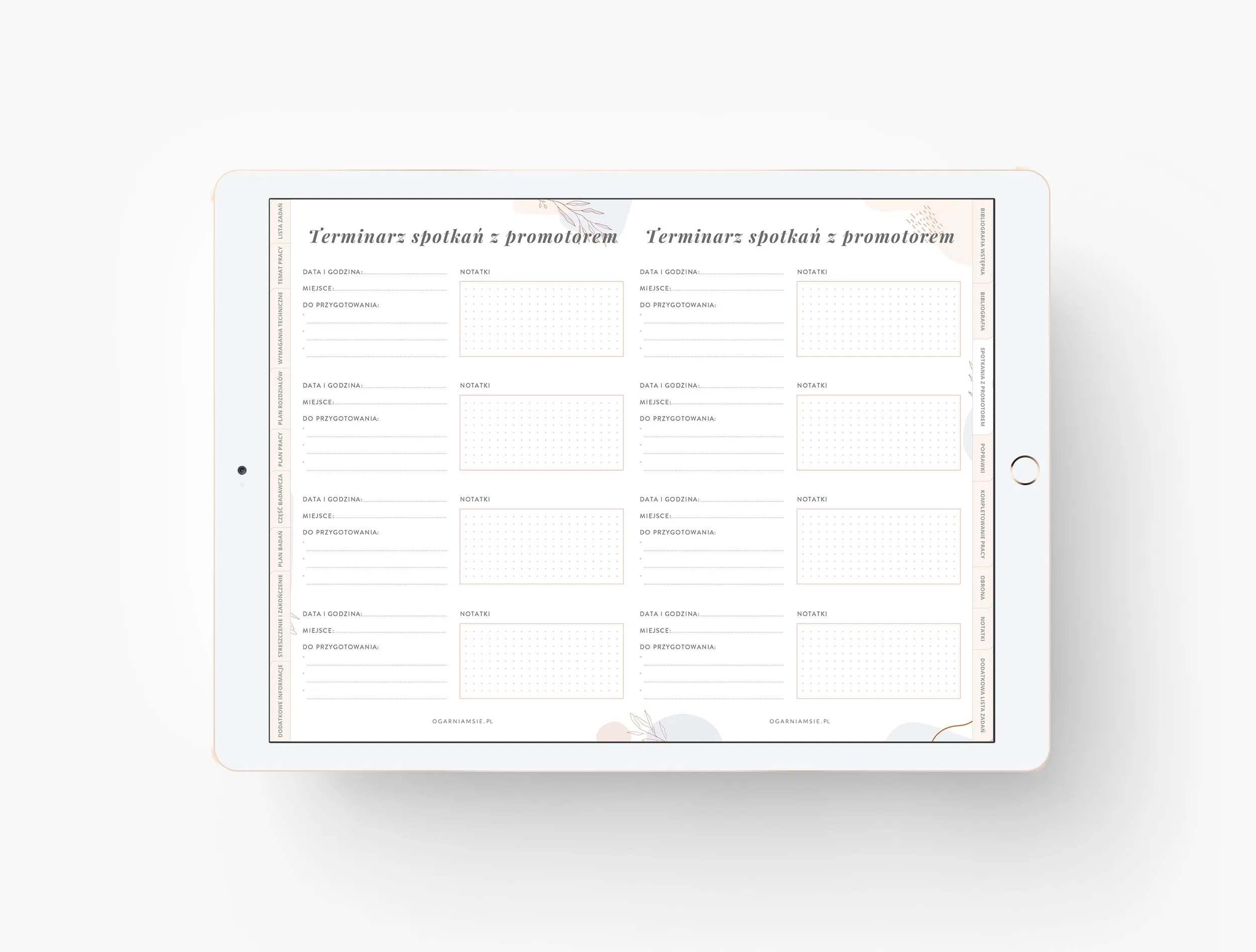 Planer pracy dyplomowej na iPada - obrazek 4