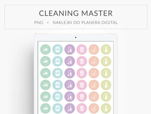 Naklejki do planera cyfrowego - Cleaning Master