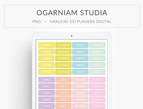 Naklejki do planera cyfrowego - Ogarniam Studia