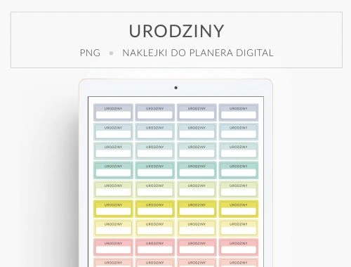 Naklejki do planera cyfrowego - Urodziny