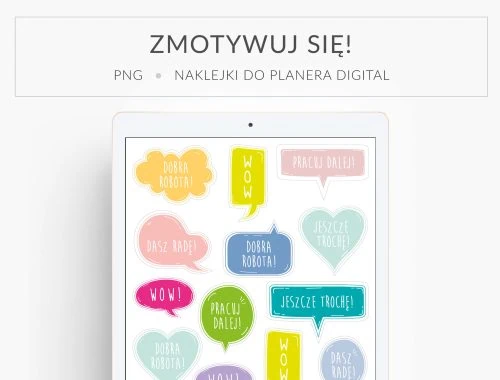 Naklejki do planera cyfrowego - Zmotywuj się