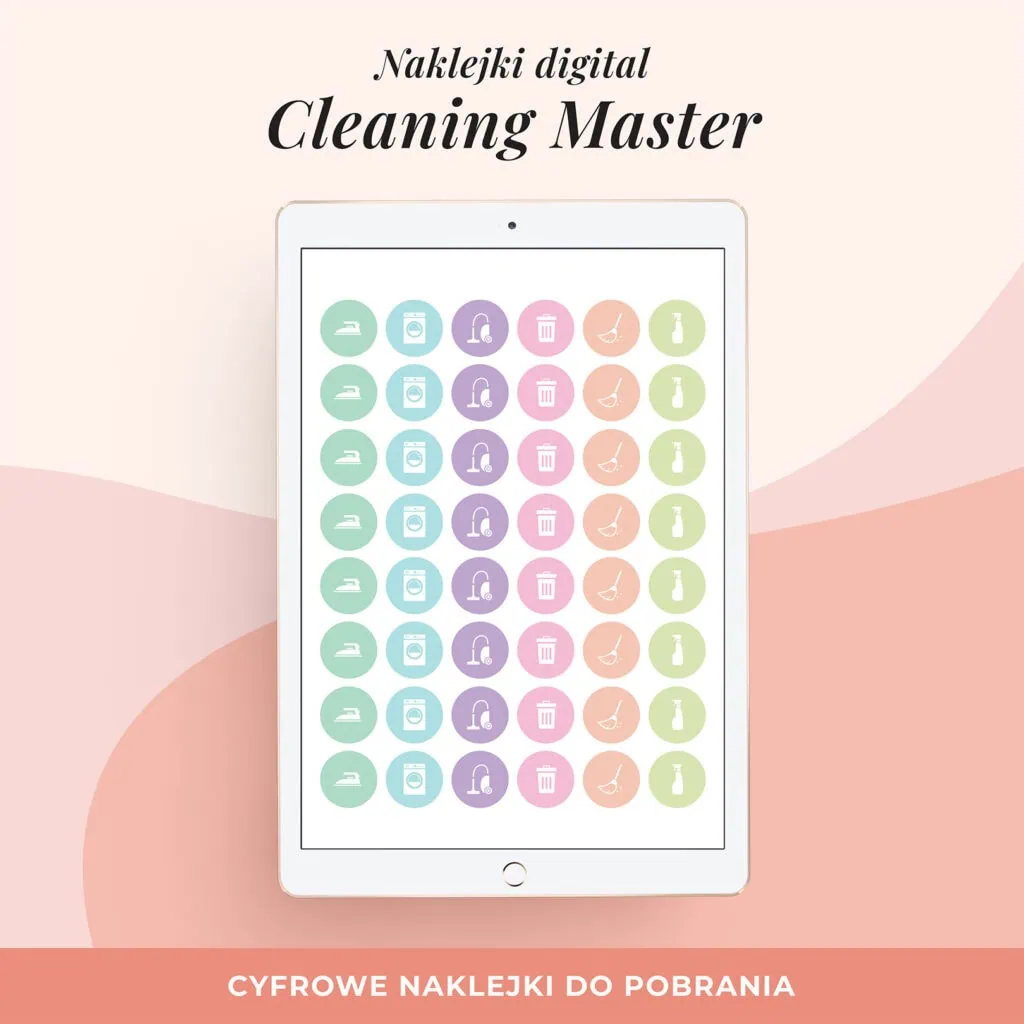Naklejki do planera cyfrowego - Cleaning Master