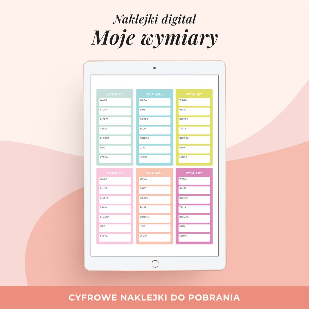 Naklejki do planera cyfrowego - Moje wymiary