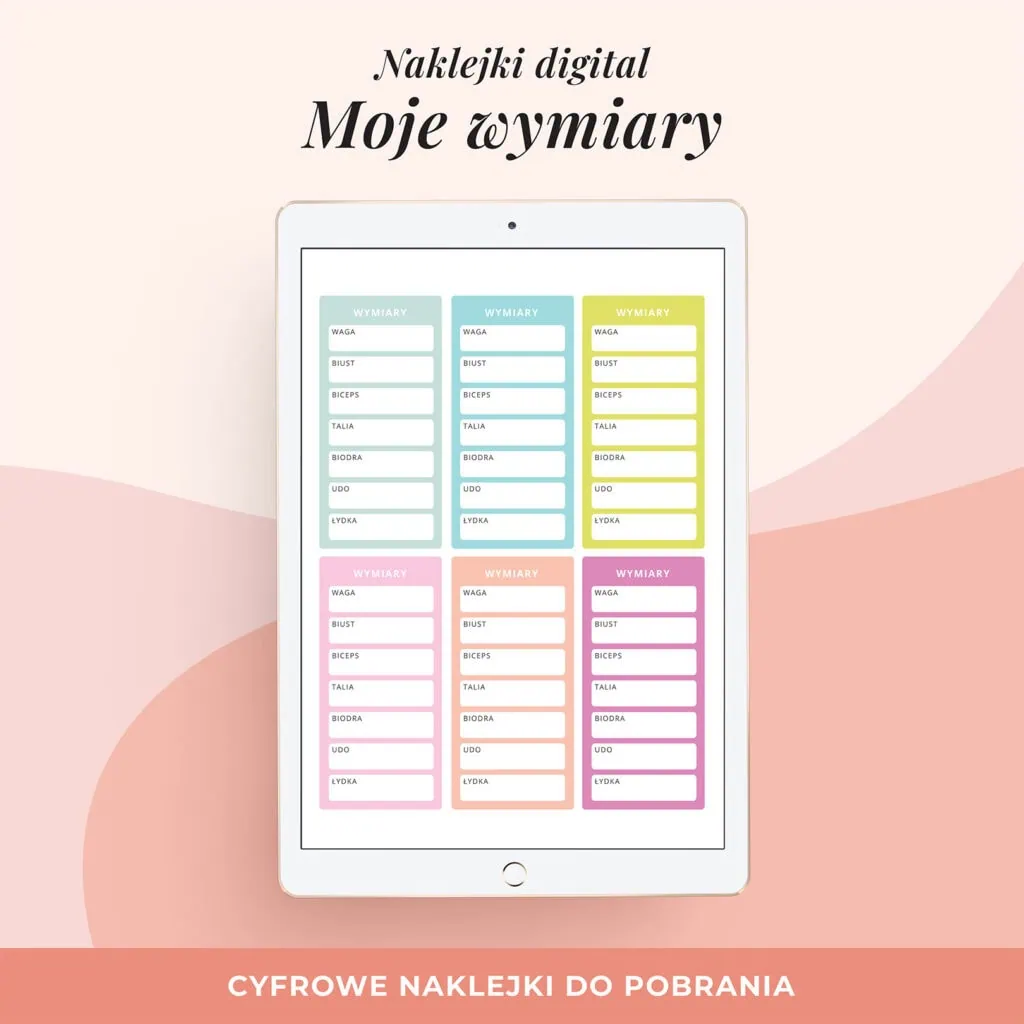 Naklejki do planera cyfrowego - Moje wymiary
