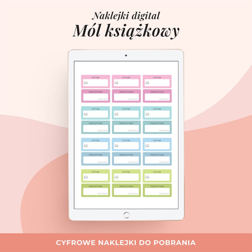 Naklejki do planera cyfrowego - Mól książkowy