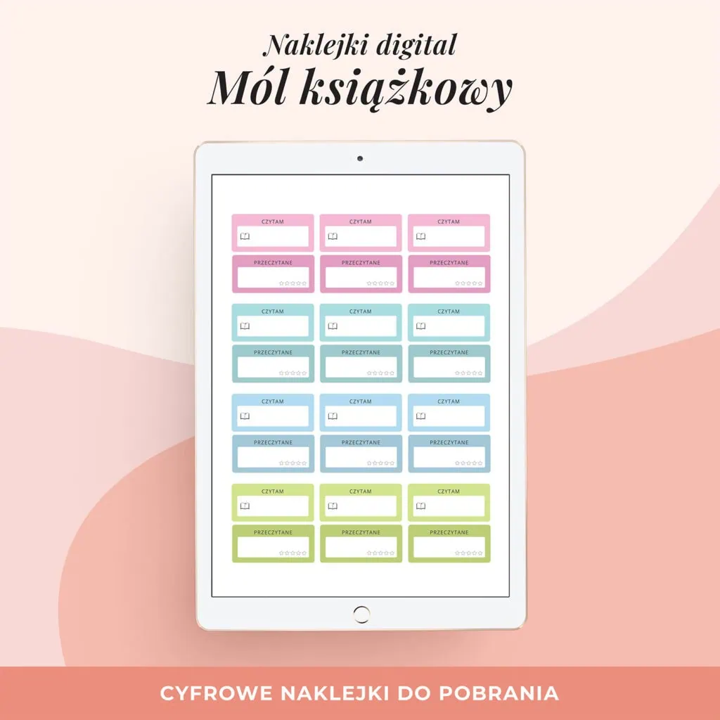 Naklejki do planera cyfrowego - Mól książkowy