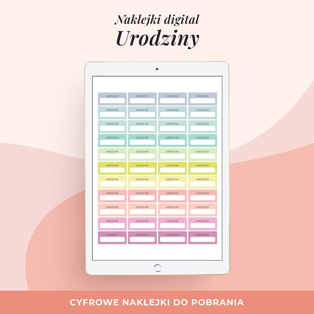 Naklejki do planera cyfrowego - Urodziny