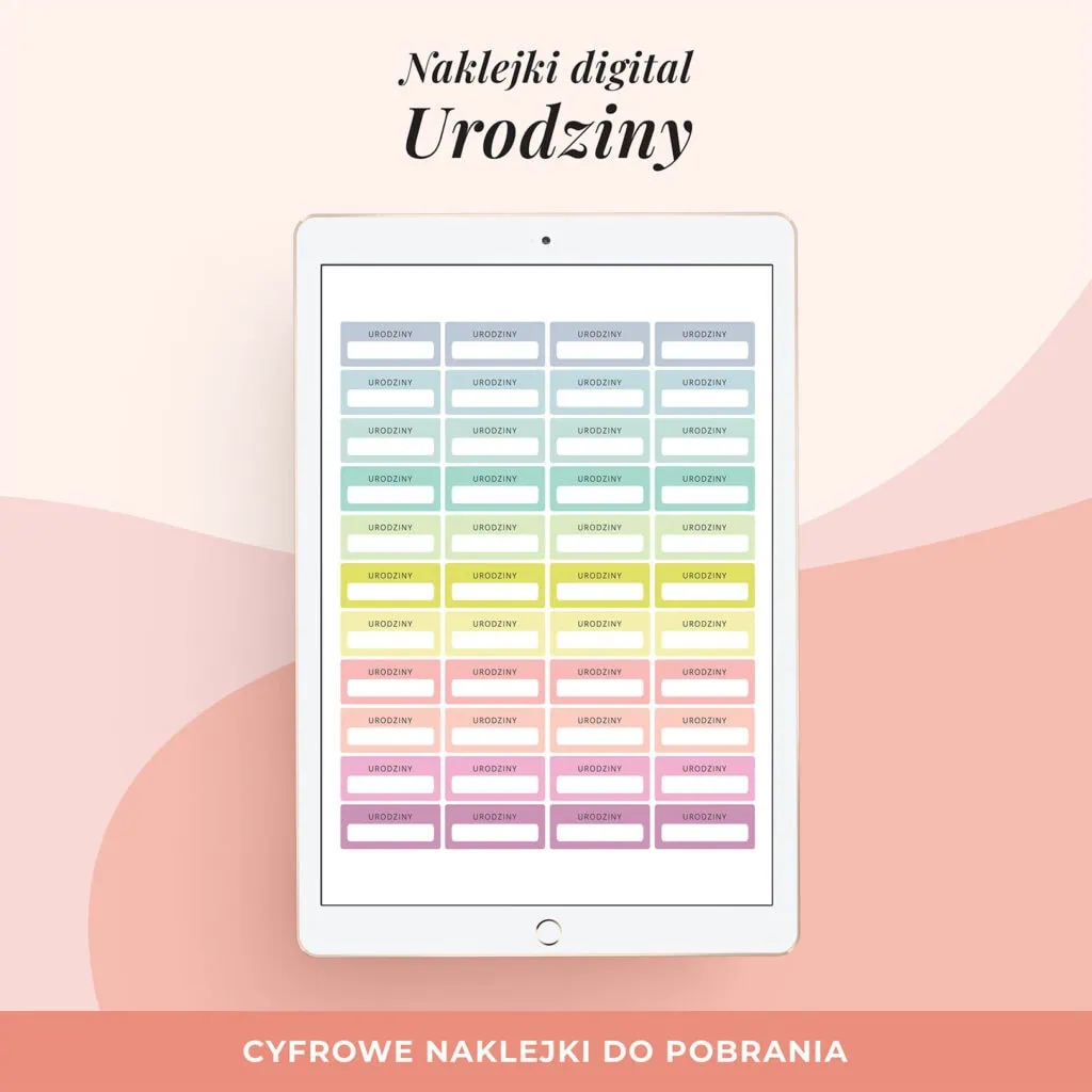 Naklejki do planera cyfrowego - Urodziny