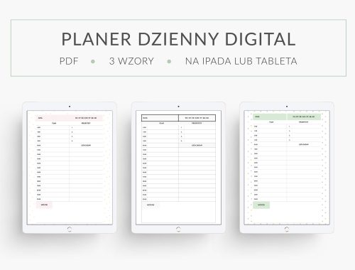 planer digital, dzienny, minimalistyczne, bez dat