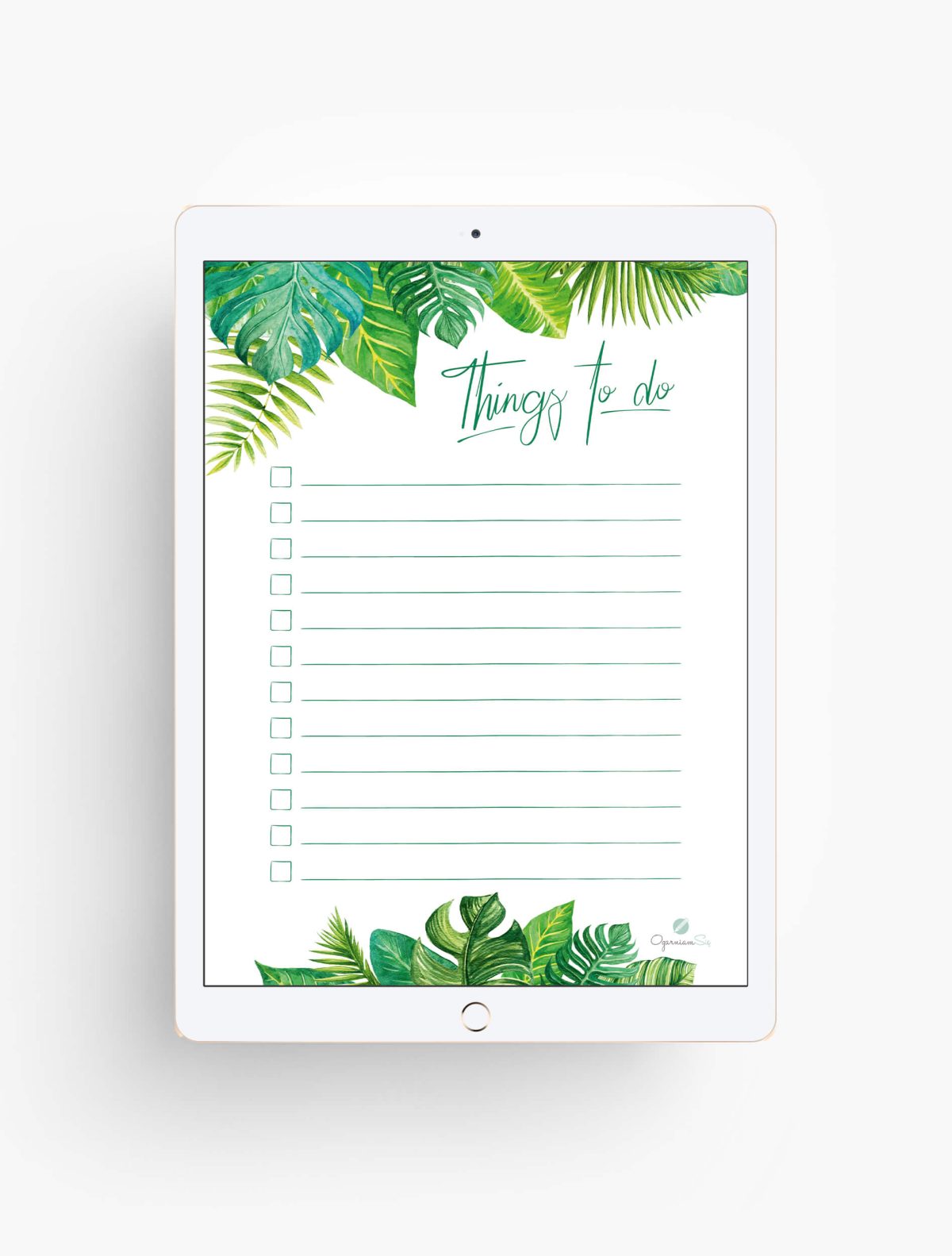 digital planner, lista to do, lista zadań, tropikalne kwiaty