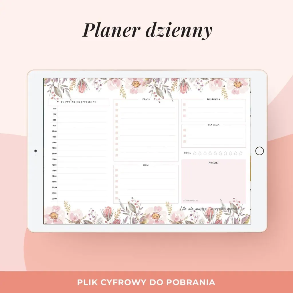 Planer dzienny cyfrowy – Kwiaty