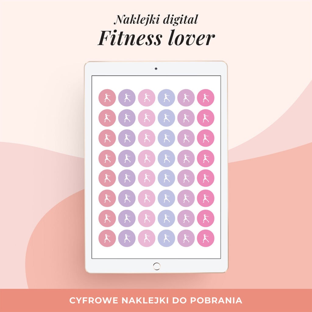 Naklejki do planera cyfrowego - Fitness lover