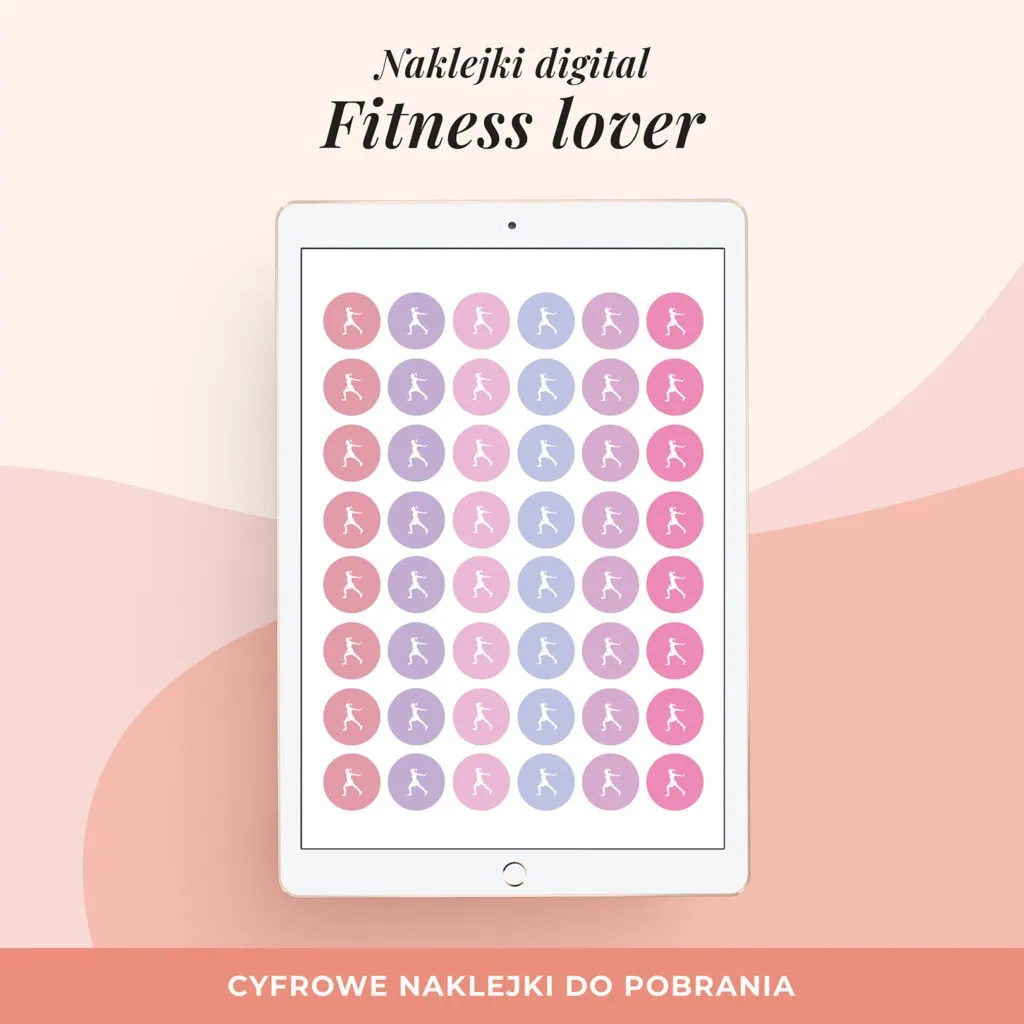 Naklejki do planera cyfrowego - Fitness lover