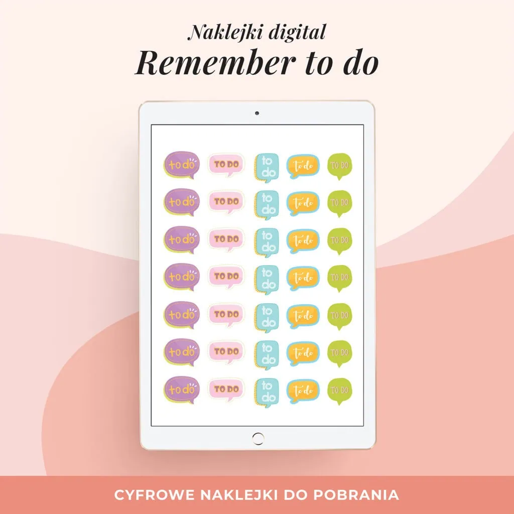 Naklejki do planera cyfrowego - Remember to do
